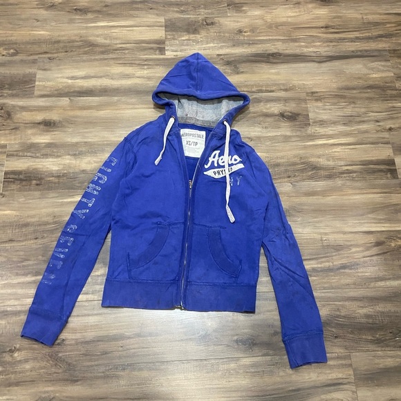 Aeropostale Y2K Dark Blue Hoodie - Picture 2 of 5